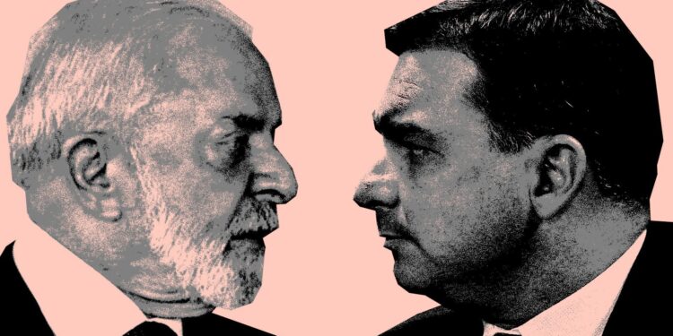 Lula (PT) e Flávio Bolsonaro (PL)