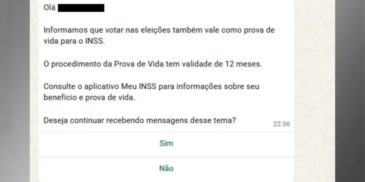 Mensagem enviada pelo Governo Federal para a população idosa