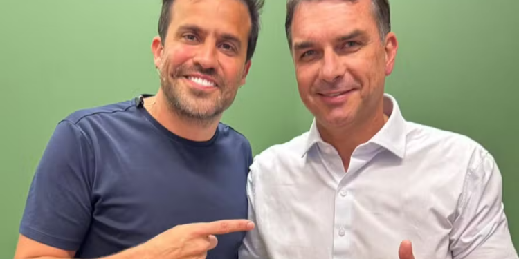 Pablo Marçal e Flávio Bolsonaro